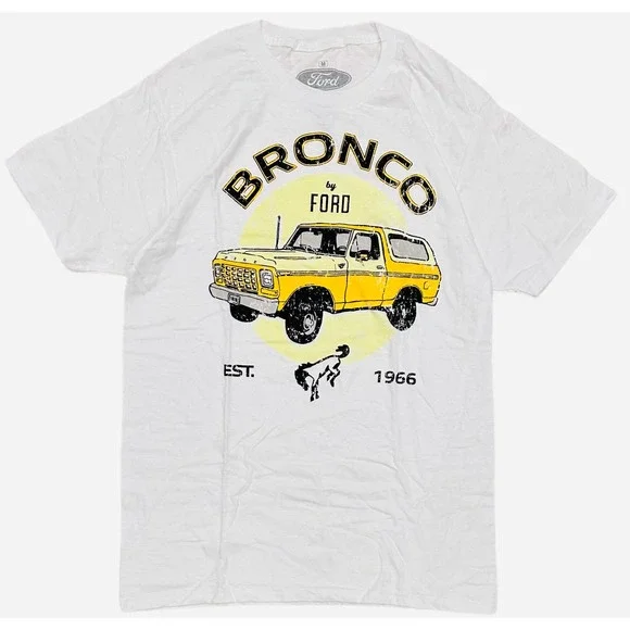 Ford Men's Officially Licensed Bronco Vintage Retro Distressed Print Tee T-Shirt - Picture 1 of 1